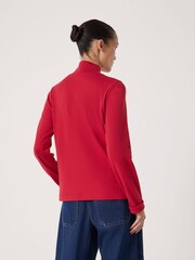 Hush Red High Neck Midweight Jersey Top - Image 3 of 4