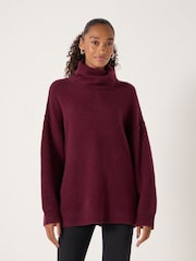 Hush Burgundy Red Meryl Roll Neck Jumper - Image 1 of 5