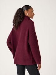 Hush Burgundy Red Meryl Roll Neck Jumper - Image 4 of 5