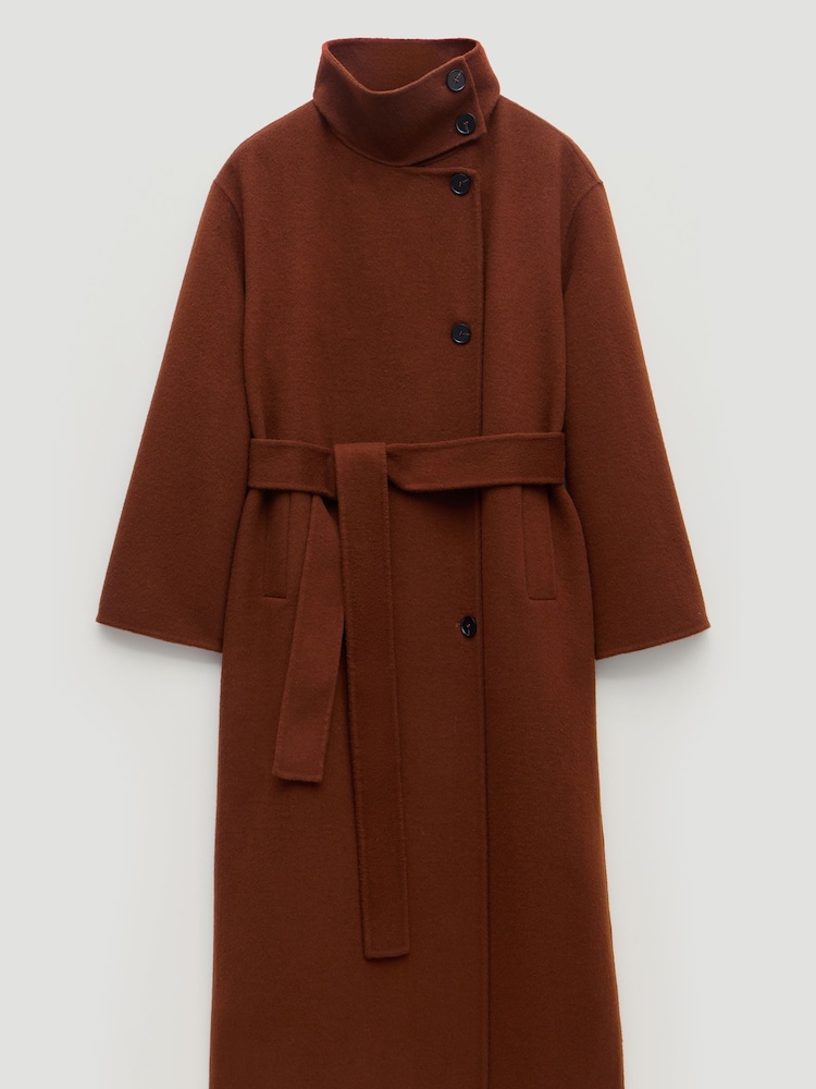 rjava - Hush Pure Wool Double Faced Belted Coat - Slika 6 iz 6