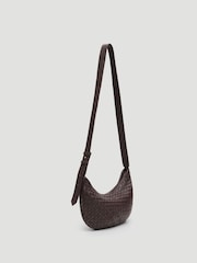 Hush Red Leather Weave Cross-Body Bag - Image 2 of 3