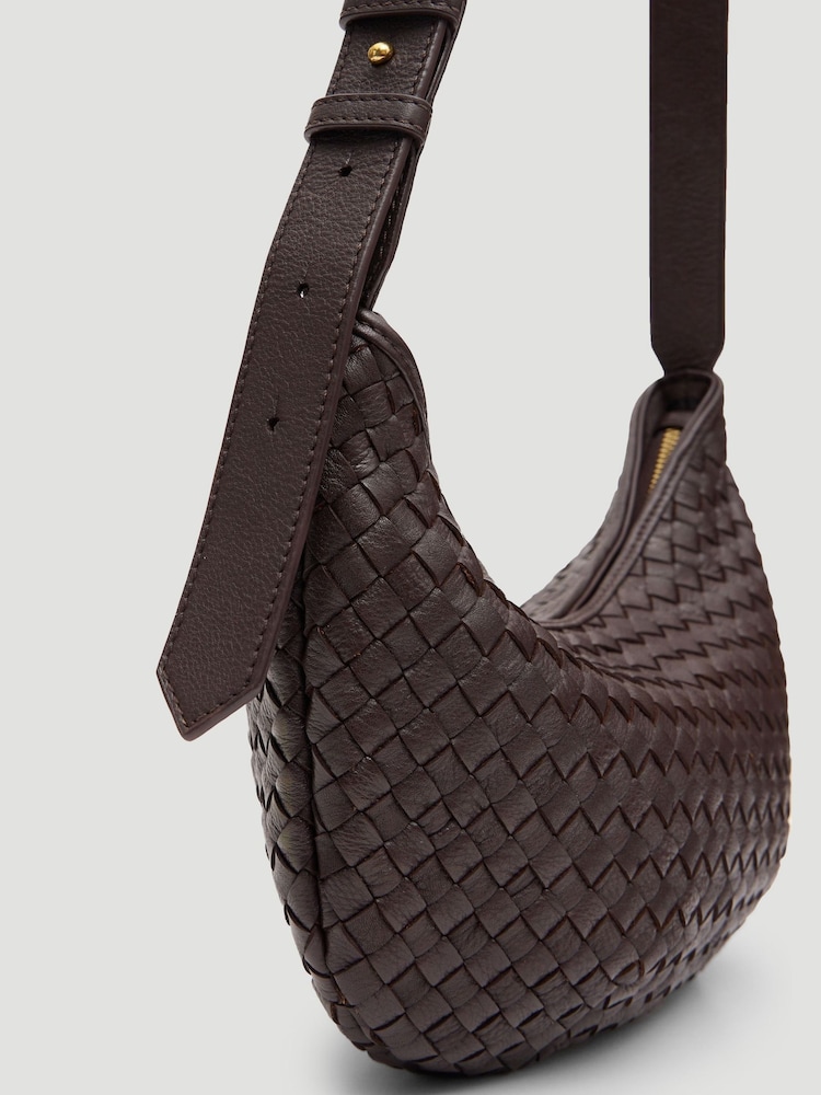 Hush Red Leather Weave Cross-Body Bag - Image 3 of 3