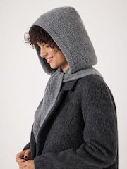 Hush Grey Knitted Hooded Scarf - Image 2 of 6