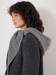 Hush Grey Knitted Hooded Scarf - Image 5 of 6