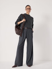 Hush Grey Cora Relaxed Chunky Cashmere Crew Jumper - Image 2 of 6