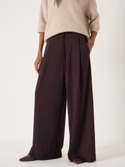 Hush Purple Taylor Wide Leg Trousers - Image 1 of 4