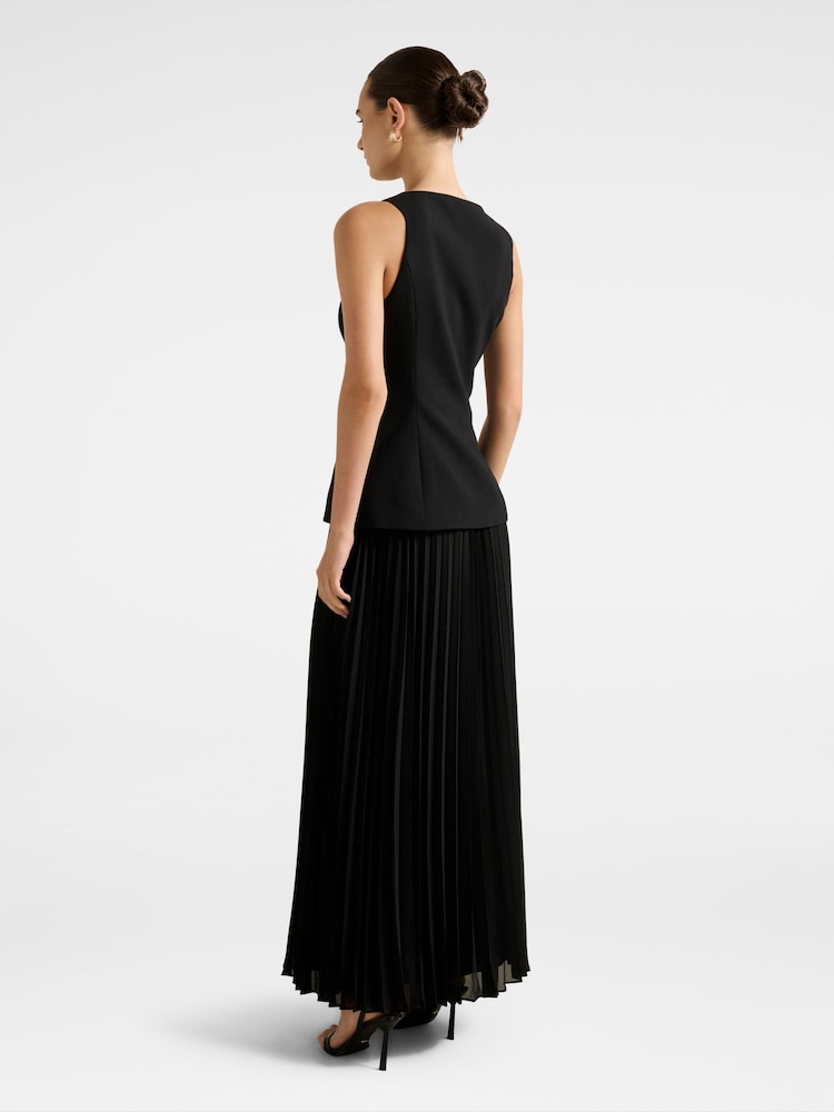 Forever New Black Larissa Pleated Vest Maxi Dress - Image 2 of 4