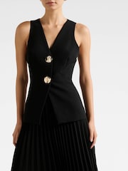 Forever New Black Larissa Pleated Vest Maxi Dress - Image 3 of 4
