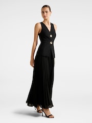 Forever New Black Larissa Pleated Vest Maxi Dress - Image 4 of 4