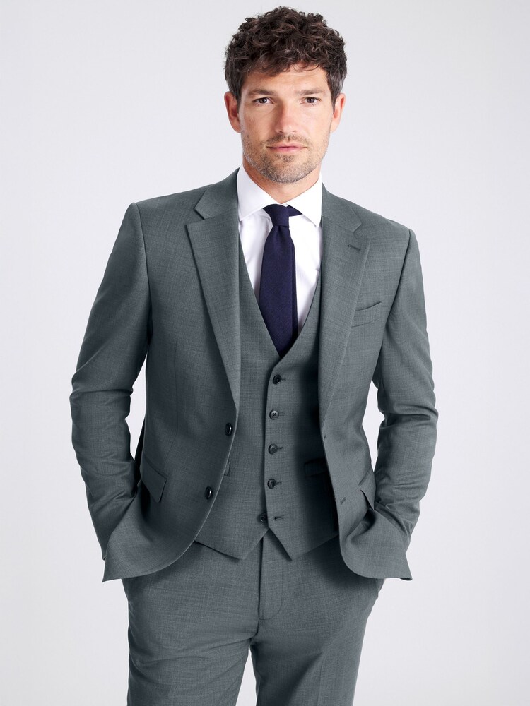 MOSS Teal Blue DKNY Slim Fit Jacket - Image 1 of 6 MOSS Teal Blue DKNY Slim Fit Jacket - Image 1 of 6
