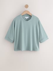 Pale Blue Ribbed Short Sleeve Pyjamas - Image 8 of 11
