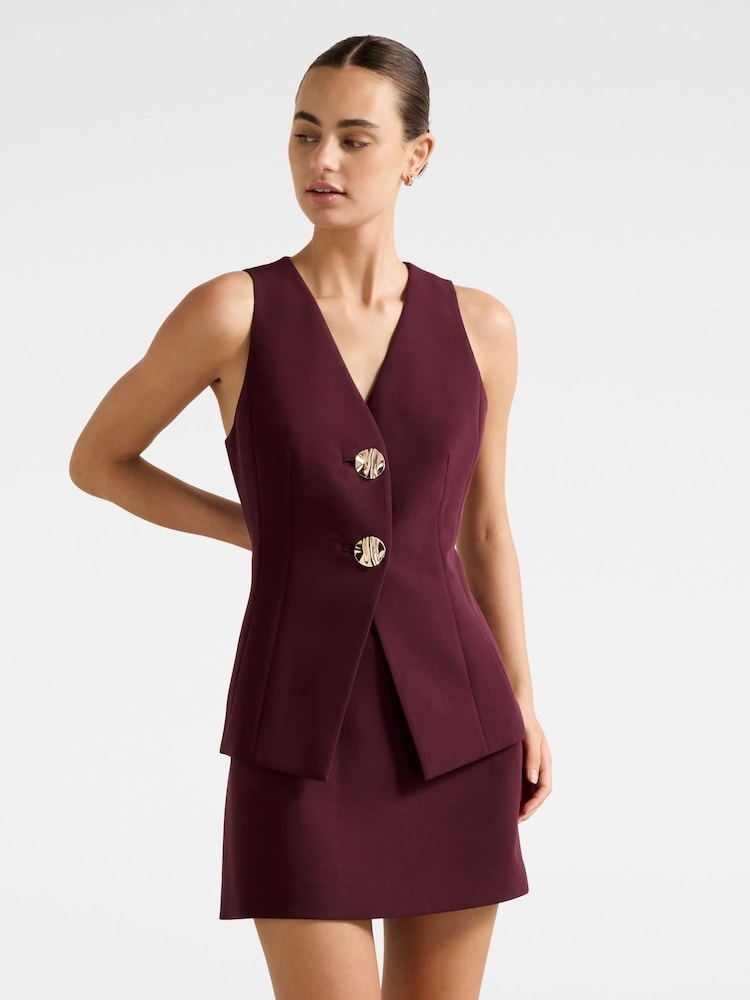 Forever New Red Lee Long Waistcoat - Image 1 of 5