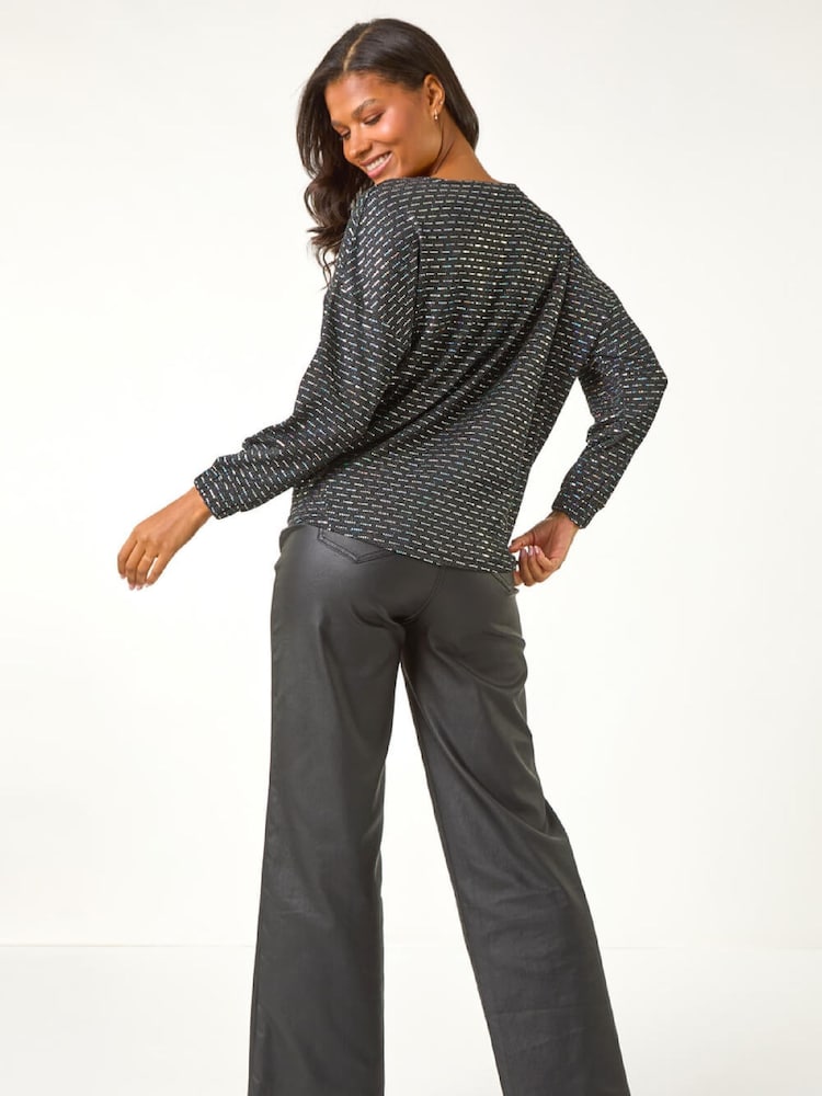 Roman Metallic Bubble Hem Stretch Blouse - Bild 5 von 5
