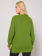 Yours Curve Green Drop Shoulder Jumper - Image 3 of 5
