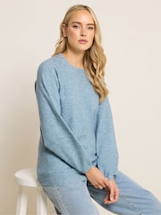 Long Tall Sally Blue Balloon Sleeve Jumper - Image 1 of 5