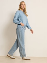 Long Tall Sally Blue Balloon Sleeve Jumper - Image 2 of 5