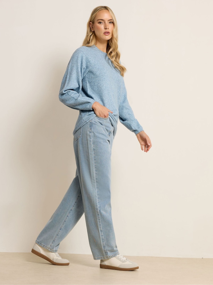 Long Tall Sally Blue Balloon Sleeve Jumper - Image 2 of 5