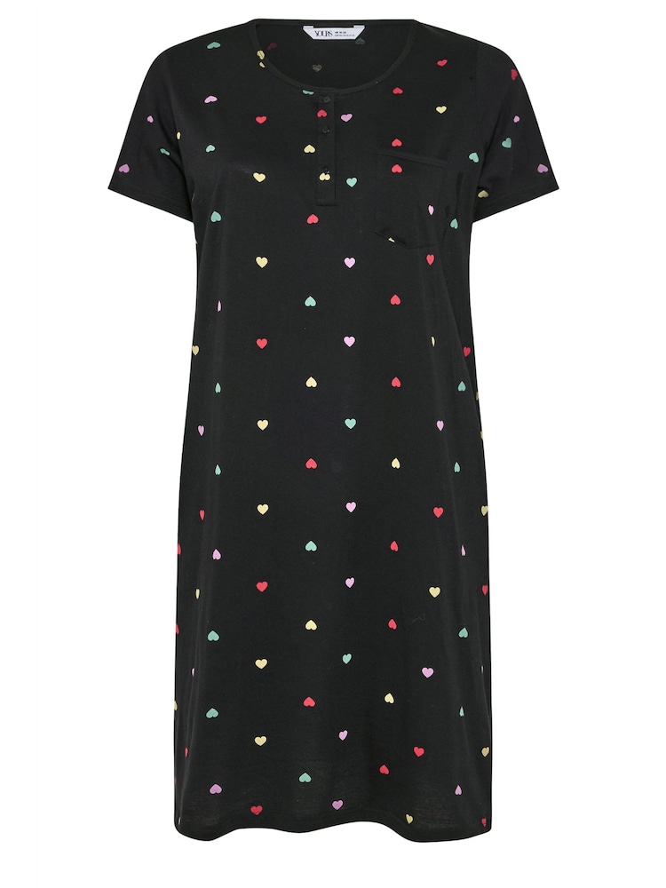 Yours Curve Black Placket Nightdress - Image 5 of 5 Yours Curve Black Placket Nightdress - Image 5 of 5