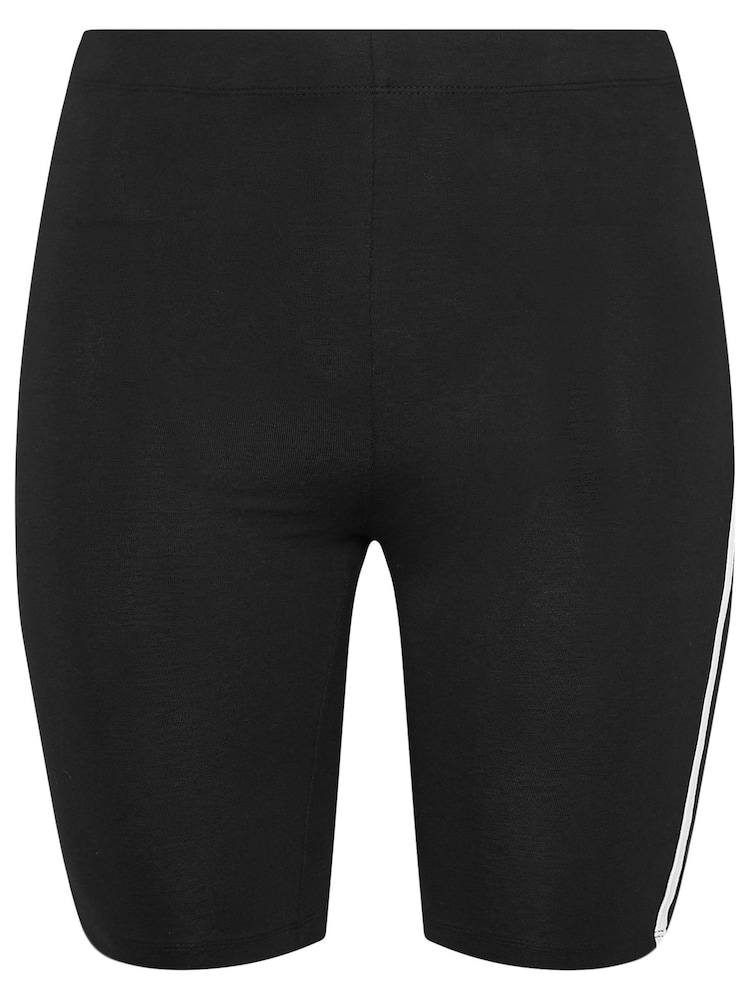 Yours Curve Black Side Stripe Shorts - Image 5 of 5 Yours Curve Black Side Stripe Shorts - Image 5 of 5