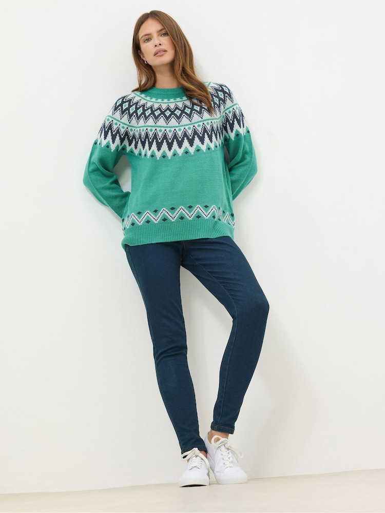M&Co Green Placement Fairisle Jumper - Image 1 of 5