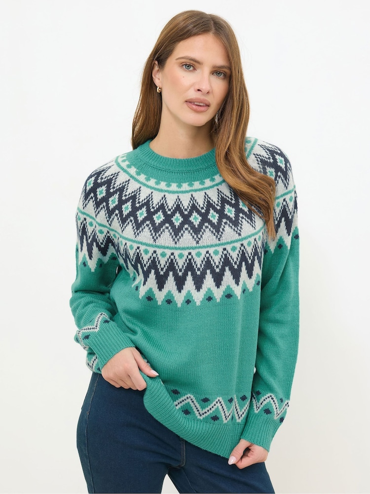 M&Co Green Placement Fairisle Jumper - Image 2 of 5