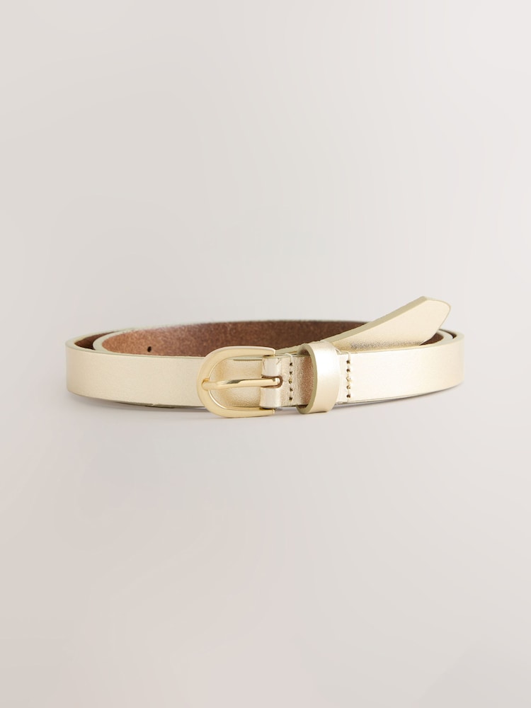 Tan Plait/Gold - Skinny Plait & Leather Belts 2 Pack - Bild 2 von 5