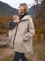 Seraphine Taupe 3-In-1 Maternity & Babywearing Raincoat - Image 3 of 8