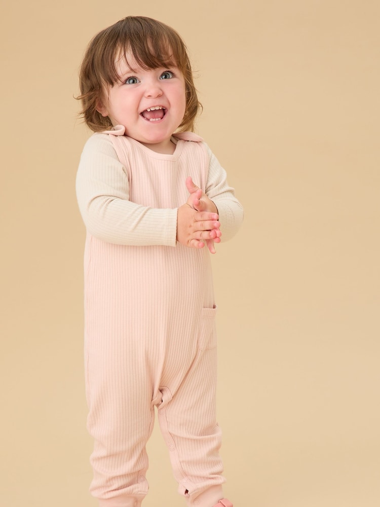 MORI Supersoft Ribbed Romper Dungarees - Image 1 of 2 MORI Supersoft Ribbed Romper Dungarees - Image 1 of 2