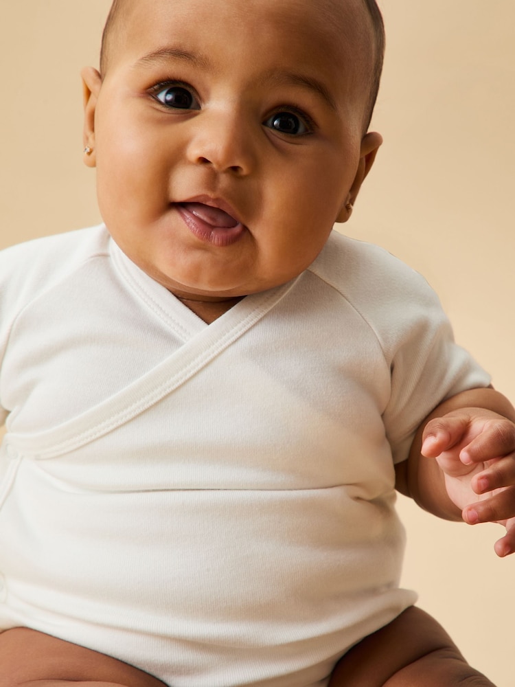 MORI Cream Supoersoft Kimono Style Short Sleeve Bodysuit - Image 2 of 3
