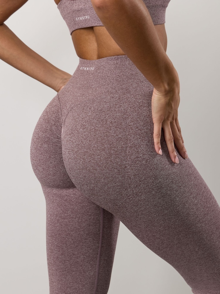 Gym King Purple Sculpt Marl Legging - Image 4 of 4 Gym King Purple Sculpt Marl Legging - Image 4 of 4