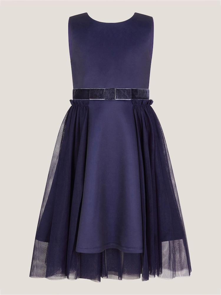 Monsoon Blue Lucille Scuba Bow Party Dress - Image 2 of 4