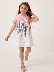 Monsoon White Sequin Ombré Dress - Image 1 of 1