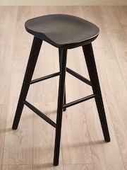 Julian Bowen Black Mulu Solid Oak Bar Stool - Image 2 of 5