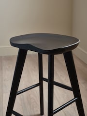 Julian Bowen Black Mulu Solid Oak Bar Stool - Image 3 of 5