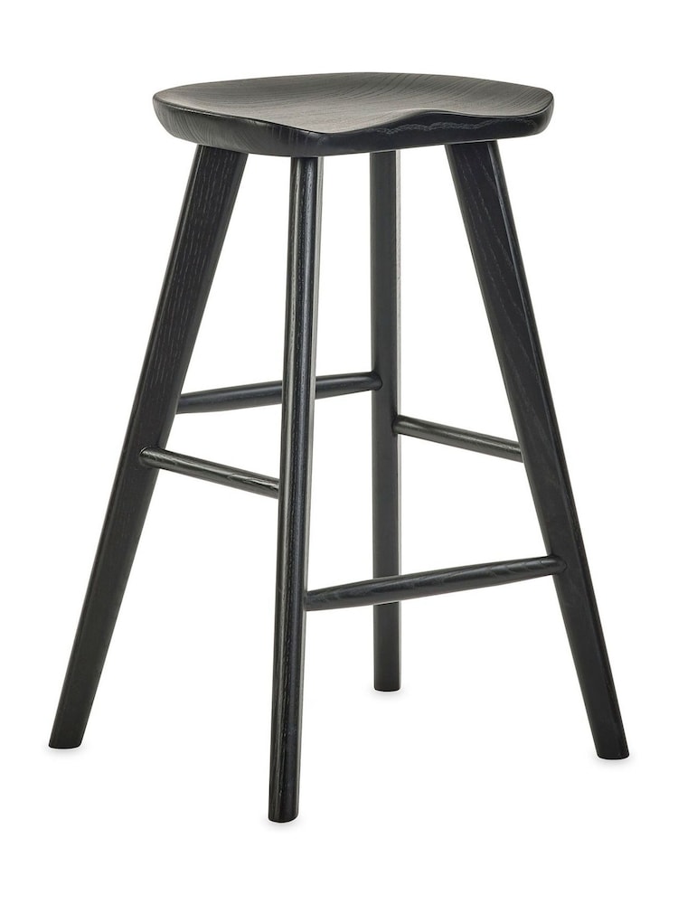 Julian Bowen Black Mulu Solid Oak Bar Stool - Image 5 of 5 Julian Bowen Black Mulu Solid Oak Bar Stool - Image 5 of 5