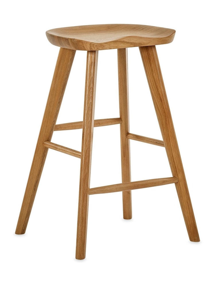 Julian Bowen Brown Mulu Solid Oak Bar Stool - Image 2 of 6 Julian Bowen Brown Mulu Solid Oak Bar Stool - Image 2 of 6