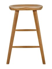 Julian Bowen Brown Mulu Solid Oak Bar Stool - Image 3 of 6