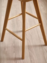 Julian Bowen Brown Mulu Solid Oak Bar Stool - Image 5 of 6