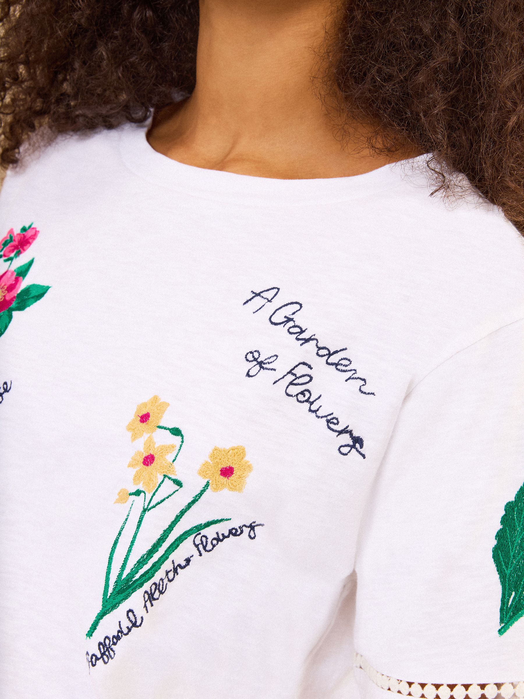 Buy Love & Roses Ivory Garden of Flowers Embroidered Crew Neck