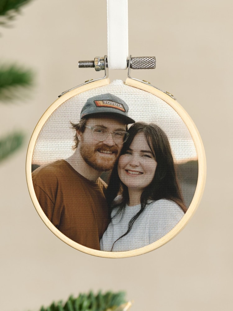 Mini Photo Hoop Couples Christmas Tree Decoration by No Ordinary Gift - Image 1 of 1 Mini Photo Hoop Couples Christmas Tree Decoration by No Ordinary Gift - Image 1 of 1