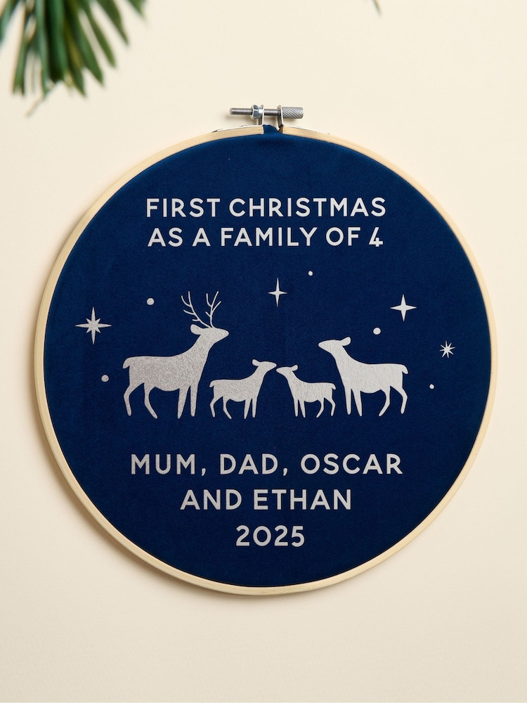 First Christmas As A Family Velvet Hoop by No Ordinary Gift - Image 1 of 3
