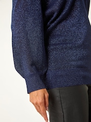 Roman Blue Relaxed Shimmer Jumper - Image 6 of 6