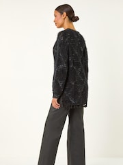 Roman Fluffy Knit Fringe Hem Jumper - Slika 3 iz 5