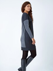 Roman Grey Colour Block Stretch Jumper Dress - Image 3 of 5