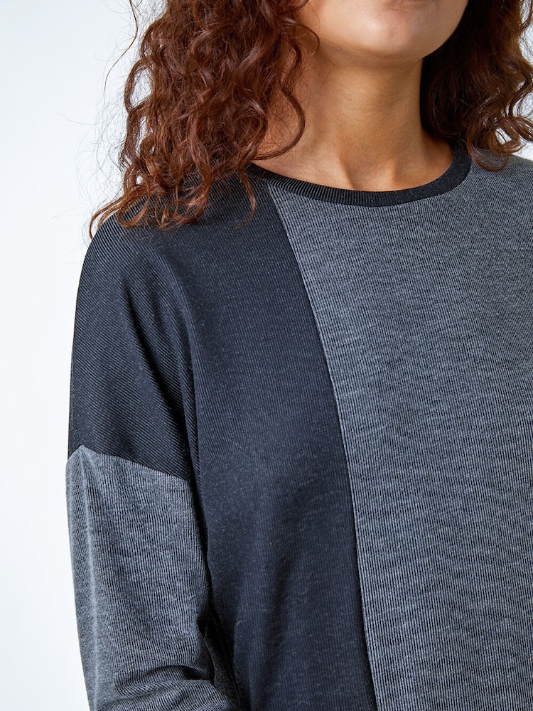 Roman Grey Colour Block Stretch Jumper Dress - Image 5 of 5