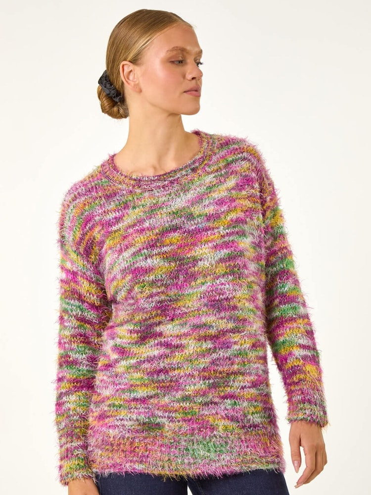 Roman Red Fluffy Knit Jumper - Image 1 of 5 Roman Red Fluffy Knit Jumper - Image 1 of 5