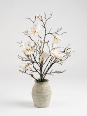 Scottish Everlastings Ltd White Artificial Magnolia In Resin Pot - Image 3 of 3