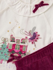 Conjunto de top y leggings de terciopelo de Navidad para bebé de Monsoon - Imagen 4 de 4