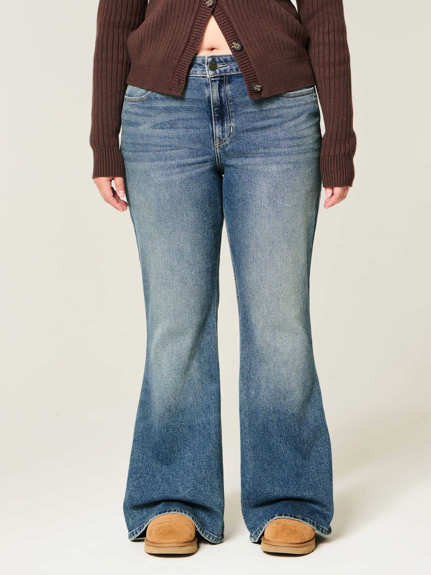 Buy Hollister Blue High Rise Flare Jeans from Next USA