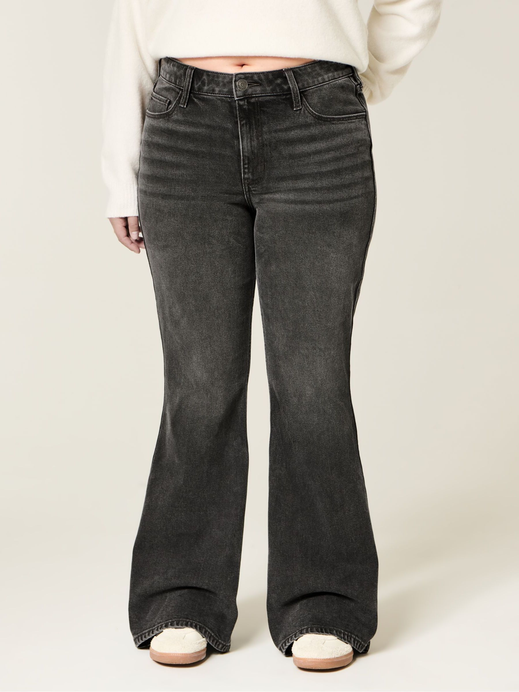 Buy Hollister Black High Rise Flare Jeans from Next USA